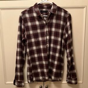 All Saints Red and Black Plaid Flannel Shirt XS